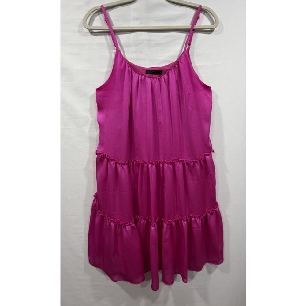 Trina Turk Drop Waist Ruffle Pink Slip Dress Medium Preppy!
